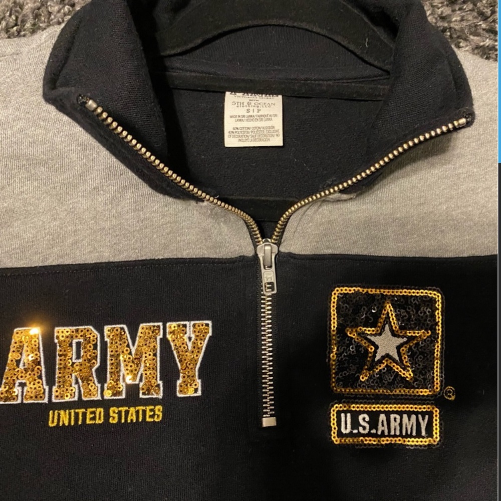 PINK U.S. Army half zip sweater